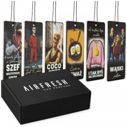 Zestaw zapachów samochodowych KULTOWE 6 szt. – perfumowane zawieszki