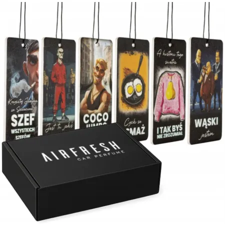 Zestaw zapachów samochodowych KULTOWE 6 szt. – perfumowane zawieszki