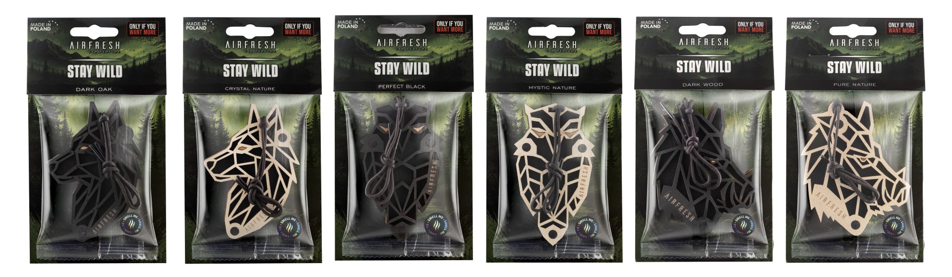 Opakowania zawieszek zapachowych STAY WILD