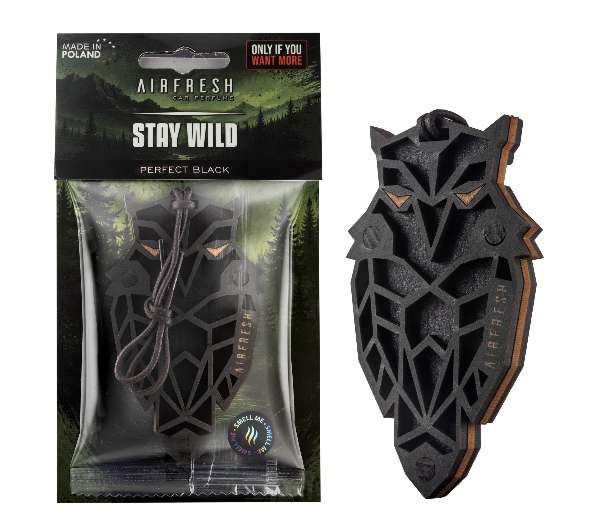 Zawieszka zapachowa STAY WILD Perfect Black - czarna sowa
