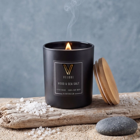 Świeca sojowa VELORE Wood & Sea Salt