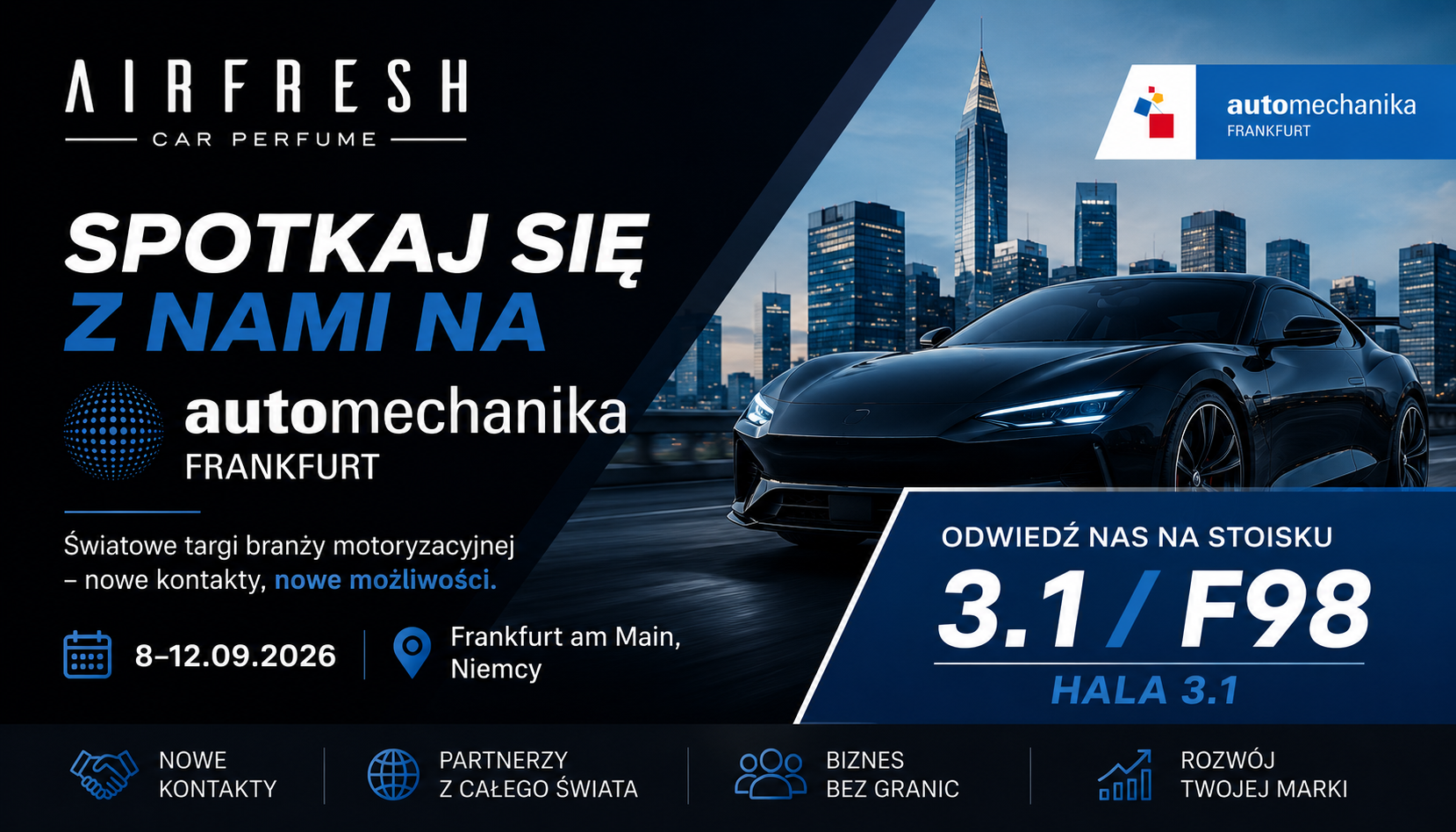 AirFresh na Automechanika Frankfurt 2026 – hala 3.1, stoisko F98