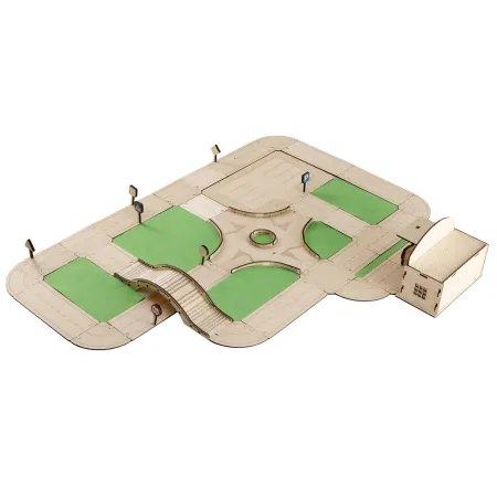 Drewniany tor modułowy „Zbuduj swoje miasto” – 62 elementy